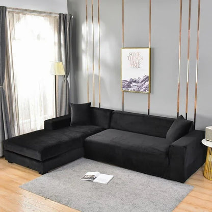 Black waterproof suede sofa cover – view 2