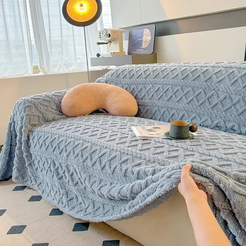 Blue Coral Fleece Sofa Throw