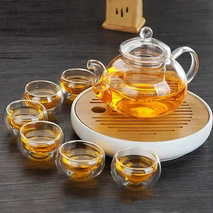 Borosilicate Glass Kung Fu Tea Cup Set