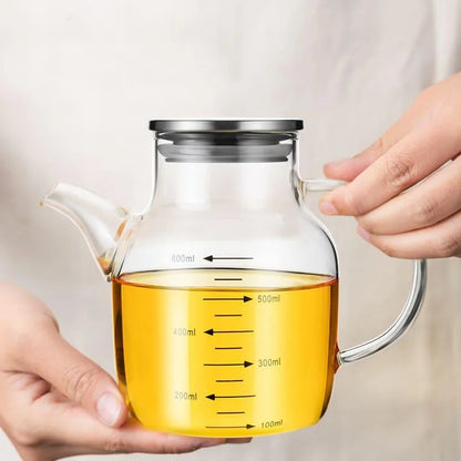 Borosilicate glass oil and vinegar bottle with sealing lid – view 2
