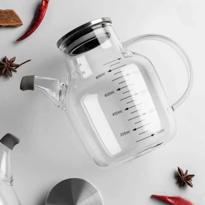 Borosilicate glass oil and vinegar bottle with sealing lid – view 4