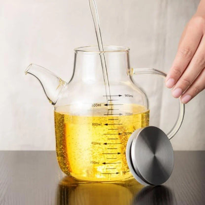 Borosilicate glass oil and vinegar bottle with sealing lid – view 5
