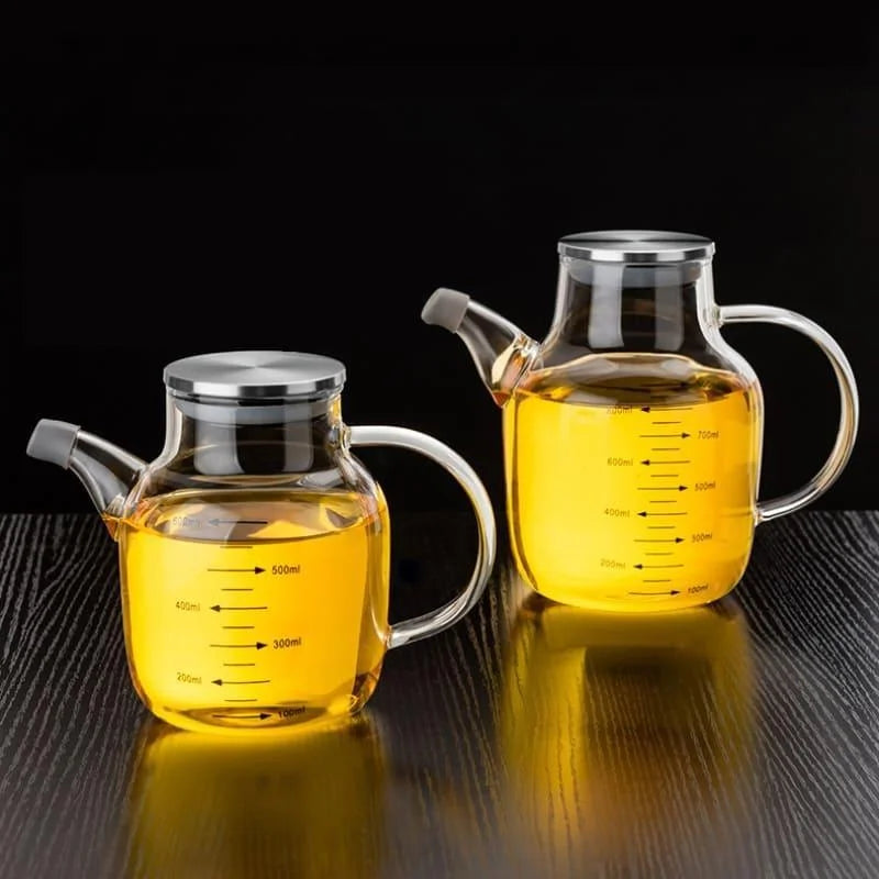 Borosilicate glass oil and vinegar bottle with sealing lid – view 6