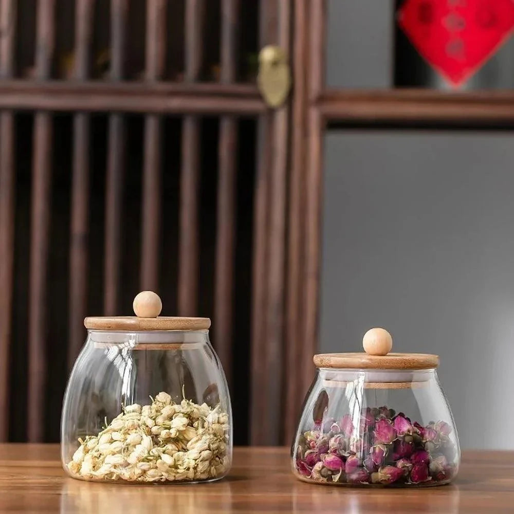 Borosilicate Glass Storage Jar with Bamboo Lid – view 2