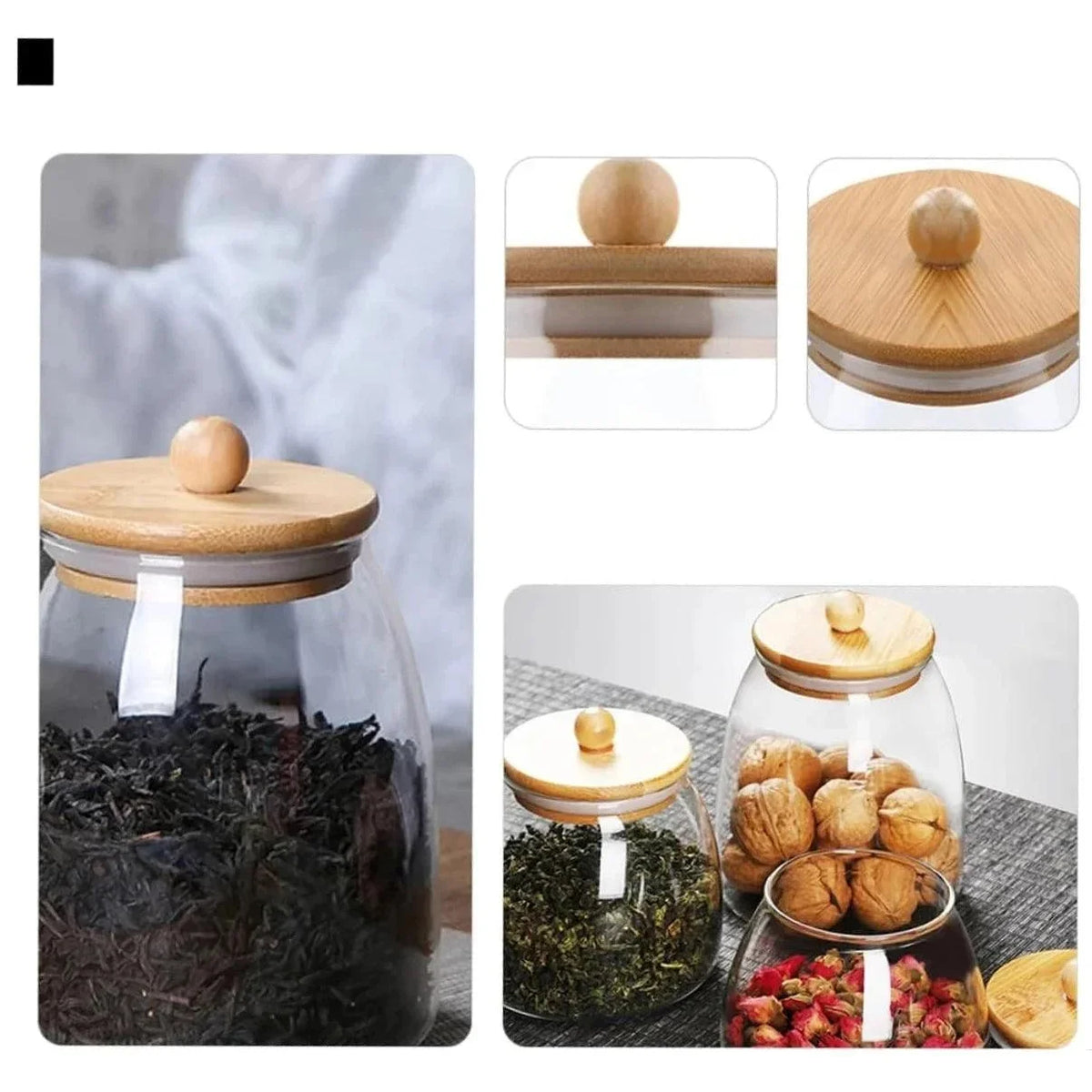 Borosilicate Glass Storage Jar with Bamboo Lid – view 4