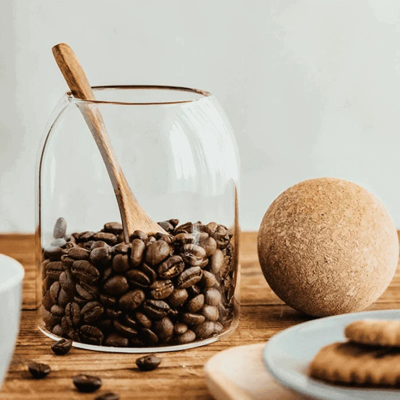 Borosilicate glass storage jars with cork lids – view 4