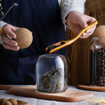 Borosilicate glass storage jars with cork lids – view 5