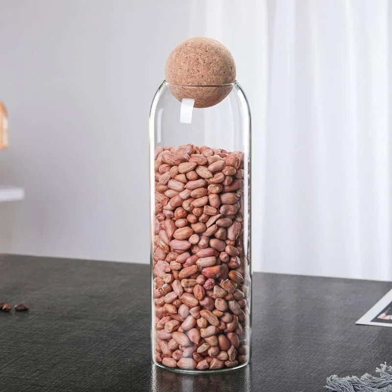 Borosilicate glass storage jars with cork lids – view 9