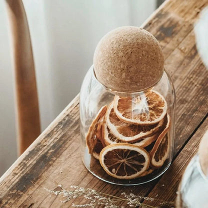 Borosilicate glass storage jars with cork lids – view 10