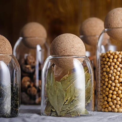 Borosilicate glass storage jars with cork lids – view 15