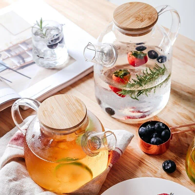 Borosilicate glass teapot with bamboo lid – view 3