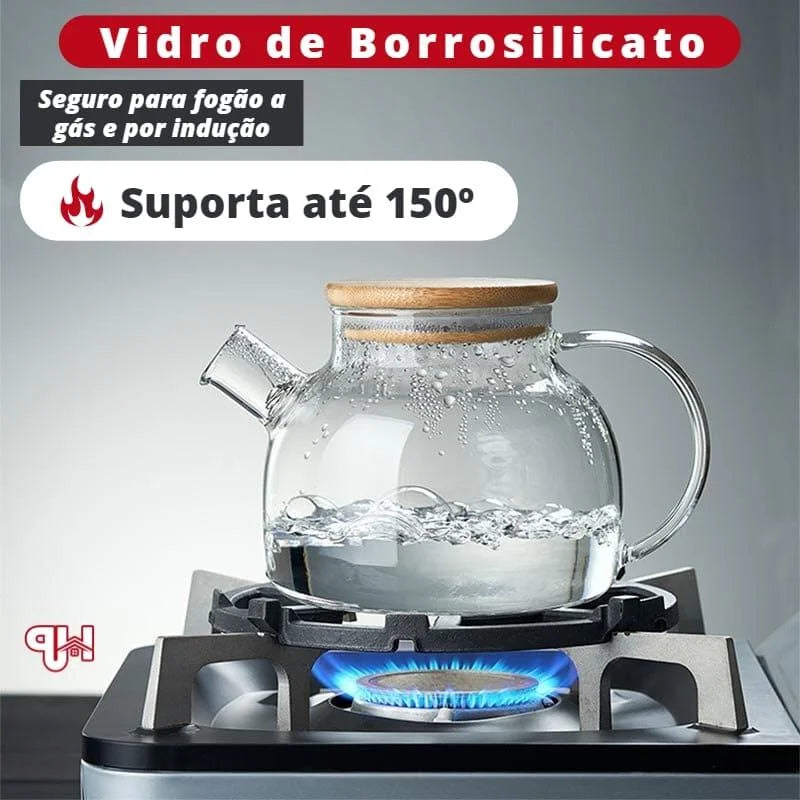 Borosilicate glass teapot with bamboo lid – view 5
