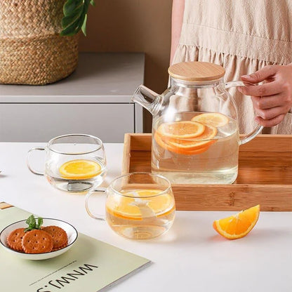 Borosilicate glass teapot with bamboo lid – view 9