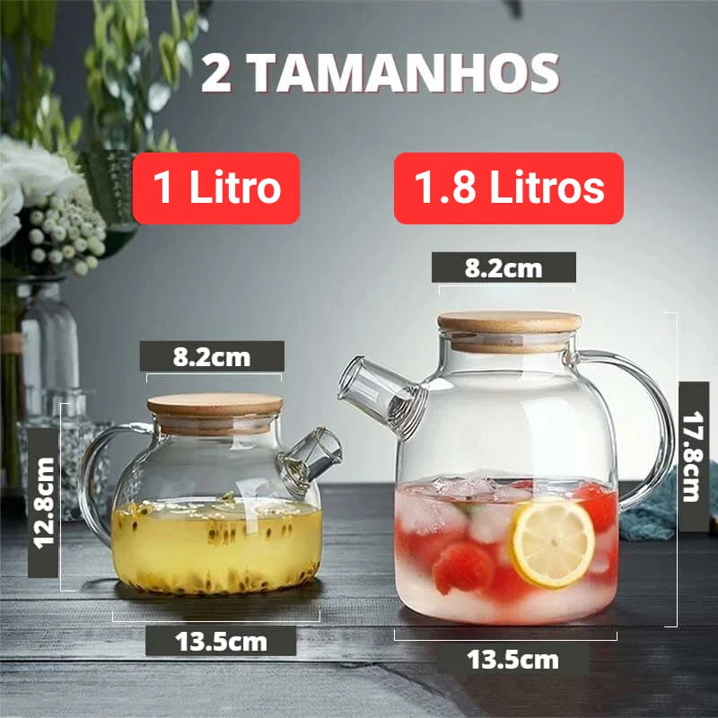 Borosilicate glass teapot with bamboo lid – view 11