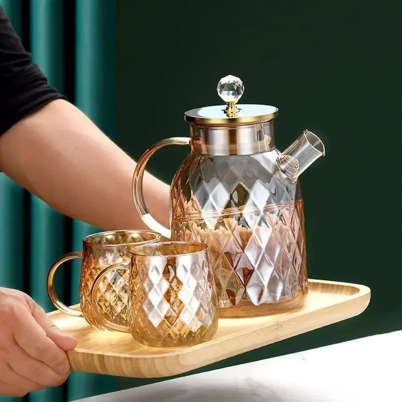 Borosilicate glass teapot with Diamond stainless-steel lid
