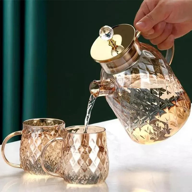 Borosilicate glass teapot with Diamond stainless-steel lid – view 2