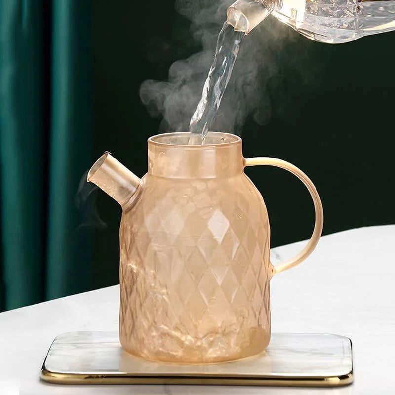Borosilicate glass teapot with Diamond stainless-steel lid – view 3