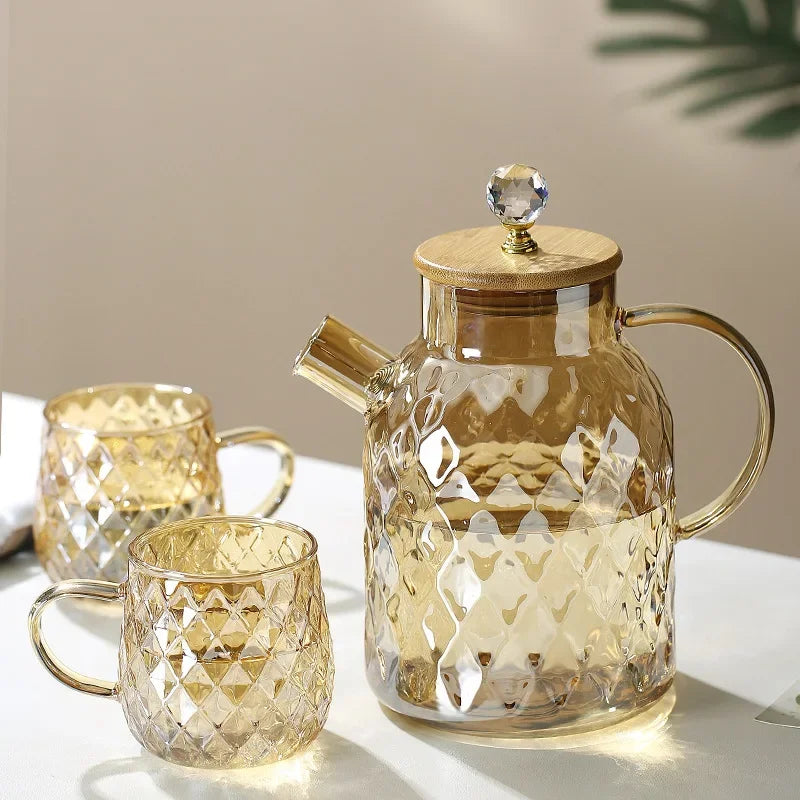 Borosilicate glass teapot with Diamond stainless-steel lid – view 4