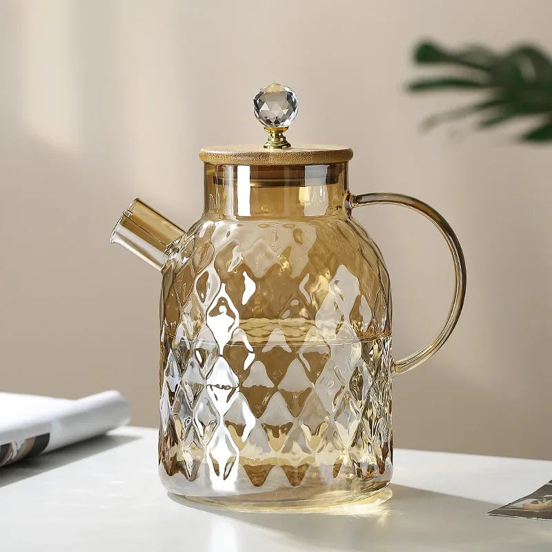 Borosilicate glass teapot with Diamond stainless-steel lid – view 5