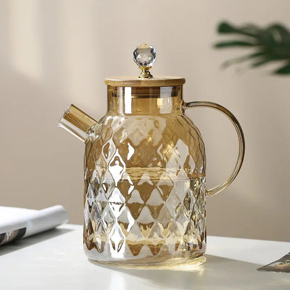 Borosilicate glass teapot with Diamond stainless-steel lid – view 5