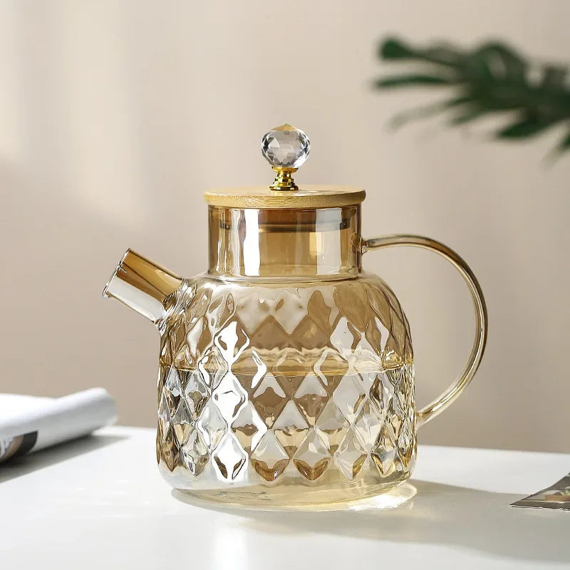 Borosilicate glass teapot with Diamond stainless-steel lid – view 6