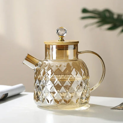 Borosilicate glass teapot with Diamond stainless-steel lid – view 6
