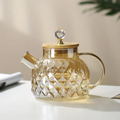 Borosilicate glass teapot with Diamond stainless-steel lid – view 7