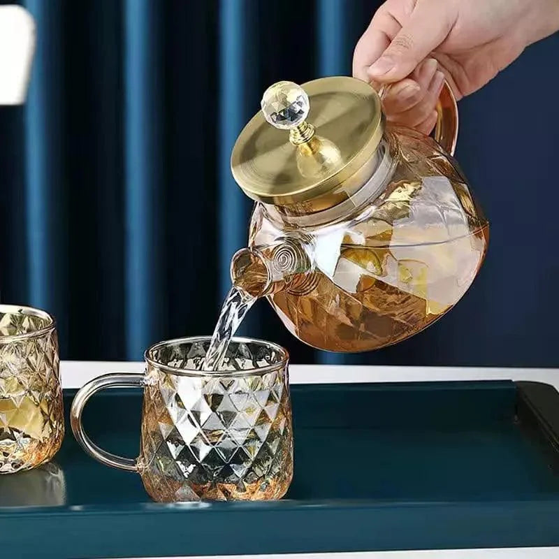 Borosilicate glass teapot with Diamond stainless-steel lid – view 10
