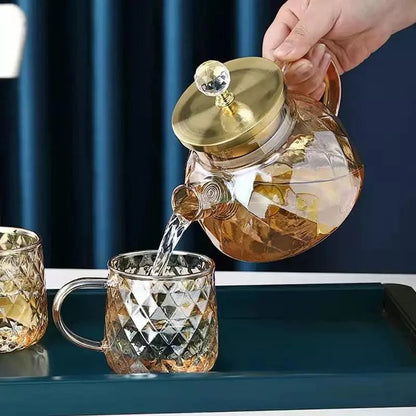 Borosilicate glass teapot with Diamond stainless-steel lid – view 10