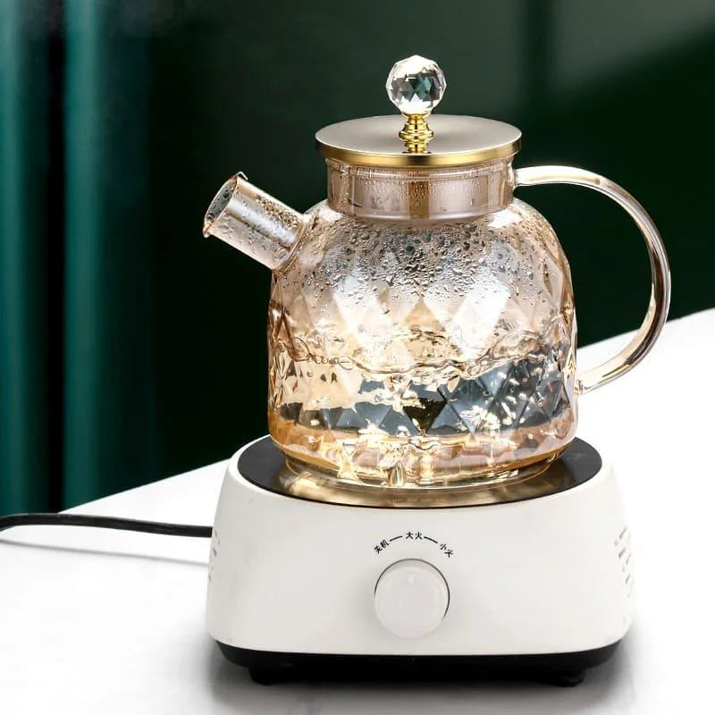 Borosilicate glass teapot with Diamond stainless-steel lid – view 11
