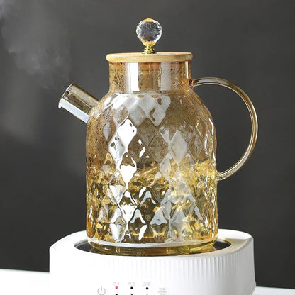 Borosilicate glass teapot with Diamond stainless-steel lid – view 14