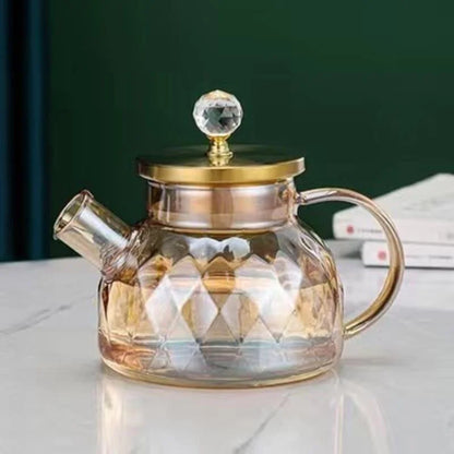 Borosilicate glass teapot with Diamond stainless-steel lid – view 17