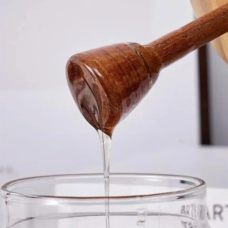 350ml Borosilicate Glass Honey Jar with Wooden Lid & Dipper – view 5