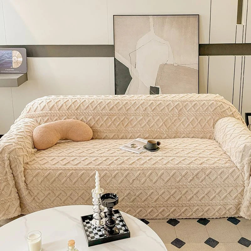 Brown Coral Fleece Sofa Throw – view 2