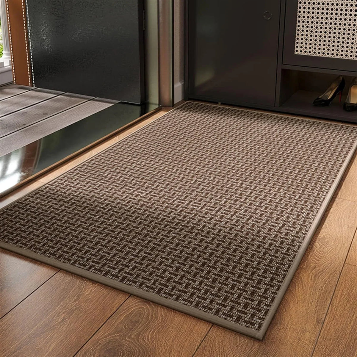 Brown Geometric Non-Slip Kitchen Runner – view 2