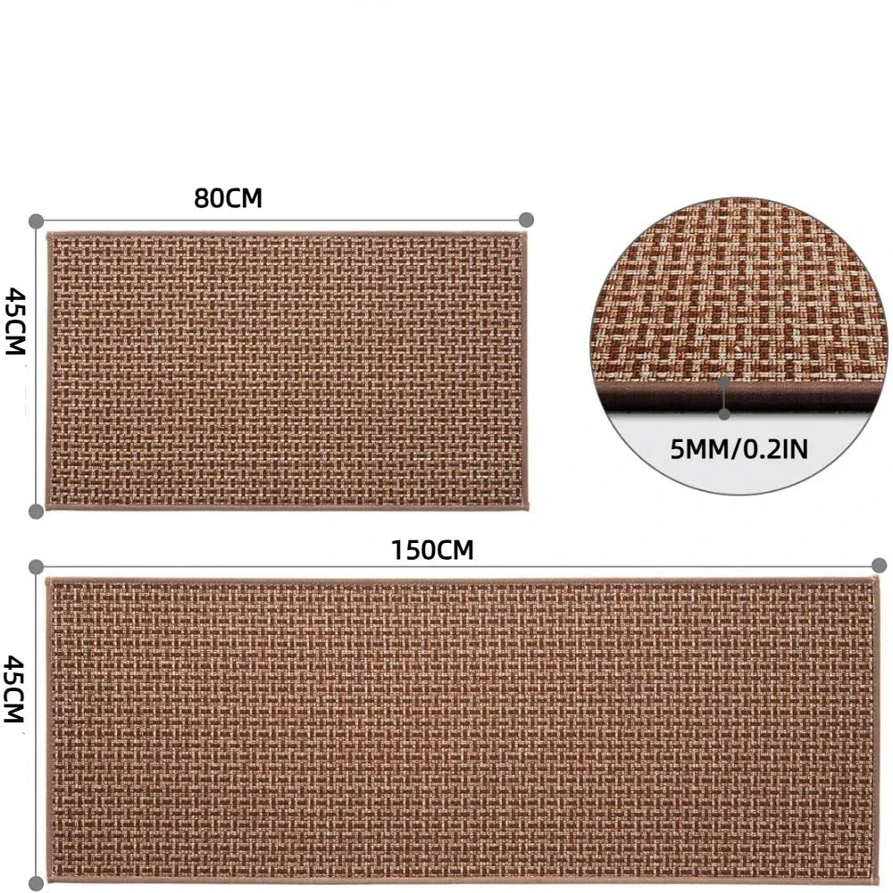 Brown Geometric Non-Slip Kitchen Runner – view 9