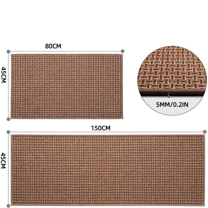 Brown Geometric Non-Slip Kitchen Runner – view 9