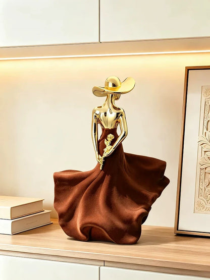 26.5cm Brown Metallic-Effect Resin Figurine – view 5