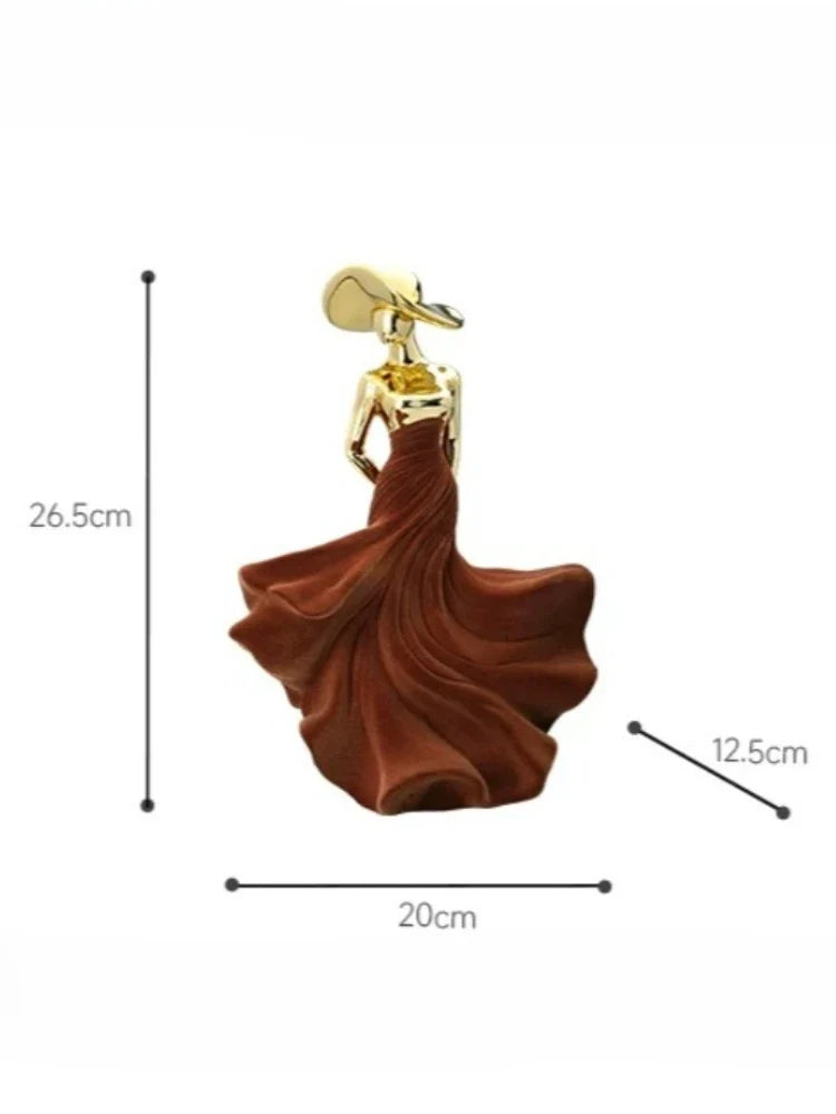 26.5cm Brown Metallic-Effect Resin Figurine – view 7