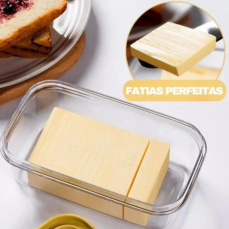 Butter dish with integrated stainless steel slicer – view 3