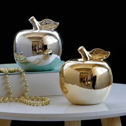 10.5cm Ceramic Apple Figurine – Gold or Silver – view 9