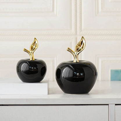 Ceramic Apple Sculpture – Black or White, 2 Sizes – view 3