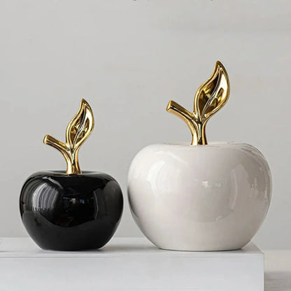 Ceramic Apple Sculpture – Black or White, 2 Sizes – view 6