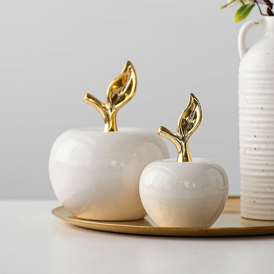 Ceramic Apple Sculpture – Black or White, 2 Sizes – view 7