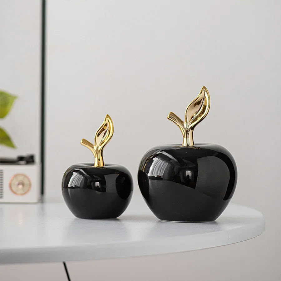 Ceramic Apple Sculpture – Black or White, 2 Sizes – view 8