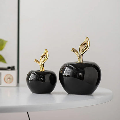 Ceramic Apple Sculpture – Black or White, 2 Sizes – view 8