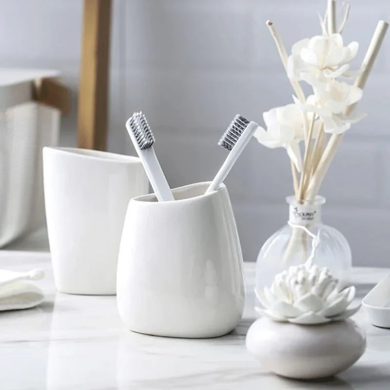 Ceramic bathroom accessory set with optional tray – view 8