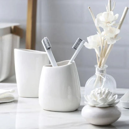 Ceramic bathroom accessory set with optional tray – view 8