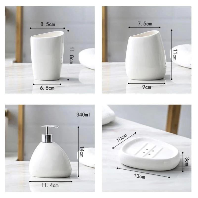 Ceramic bathroom accessory set with optional tray – view 10