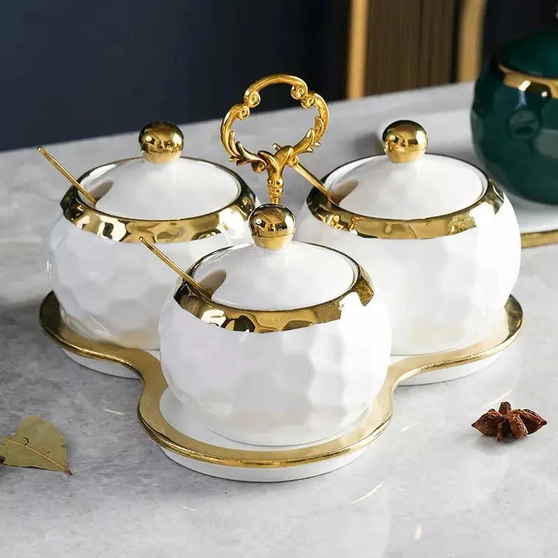 Ceramic sugar and salt jar set – view 2
